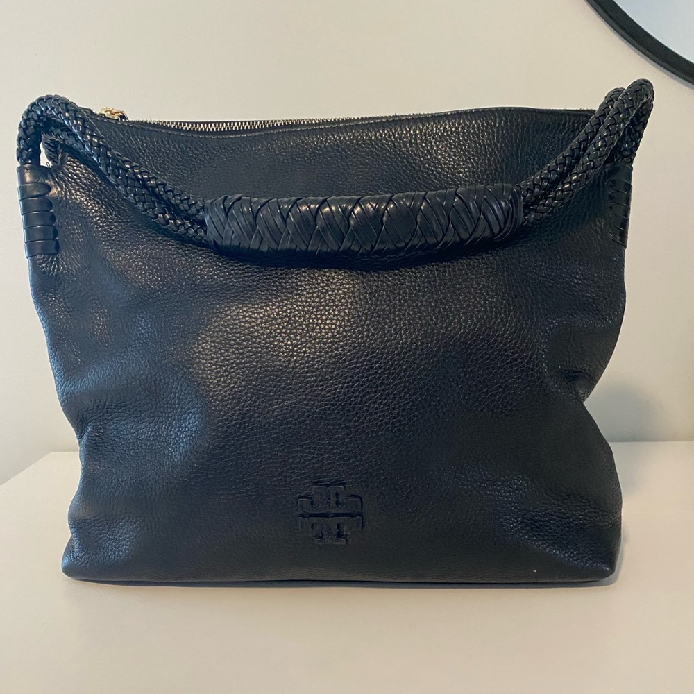 Tory Burch Black Pebbled leather Hobo  Women's Bag